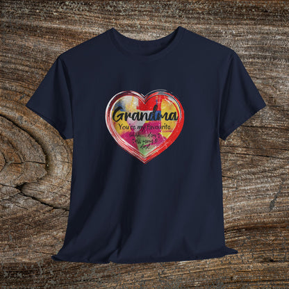 Retro Grandma Heart - "Grandma You're My Favourite Shhh Don't Tell Mom & Dad"