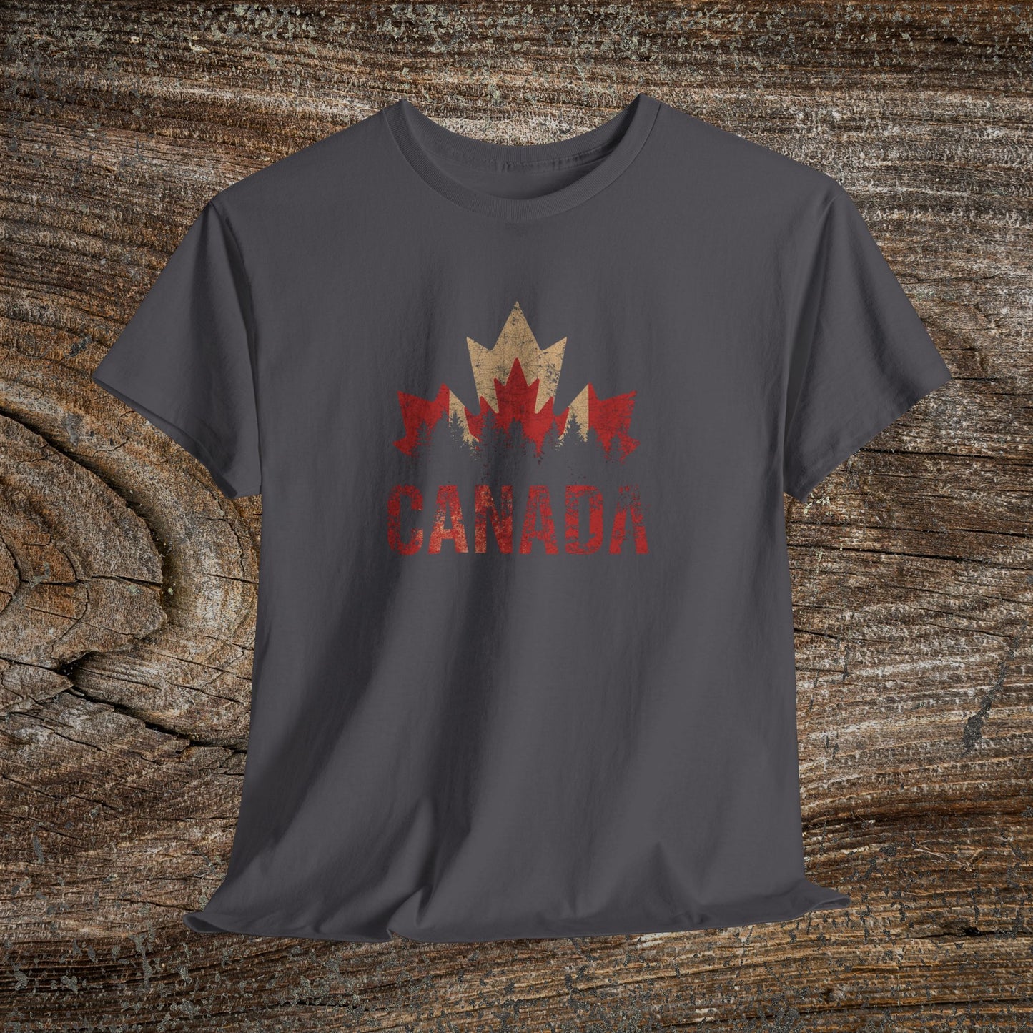 Rustic Canadian Maple Leaf T-Shirt — Grunge Canada Tee