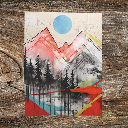 Abstract Mountain Blanket — Cozy Scenic Throw