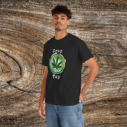 Grunge Weed Leaf 420 TShirt - "Crop Top" - Retro Weed Marijuana Stoner Gift