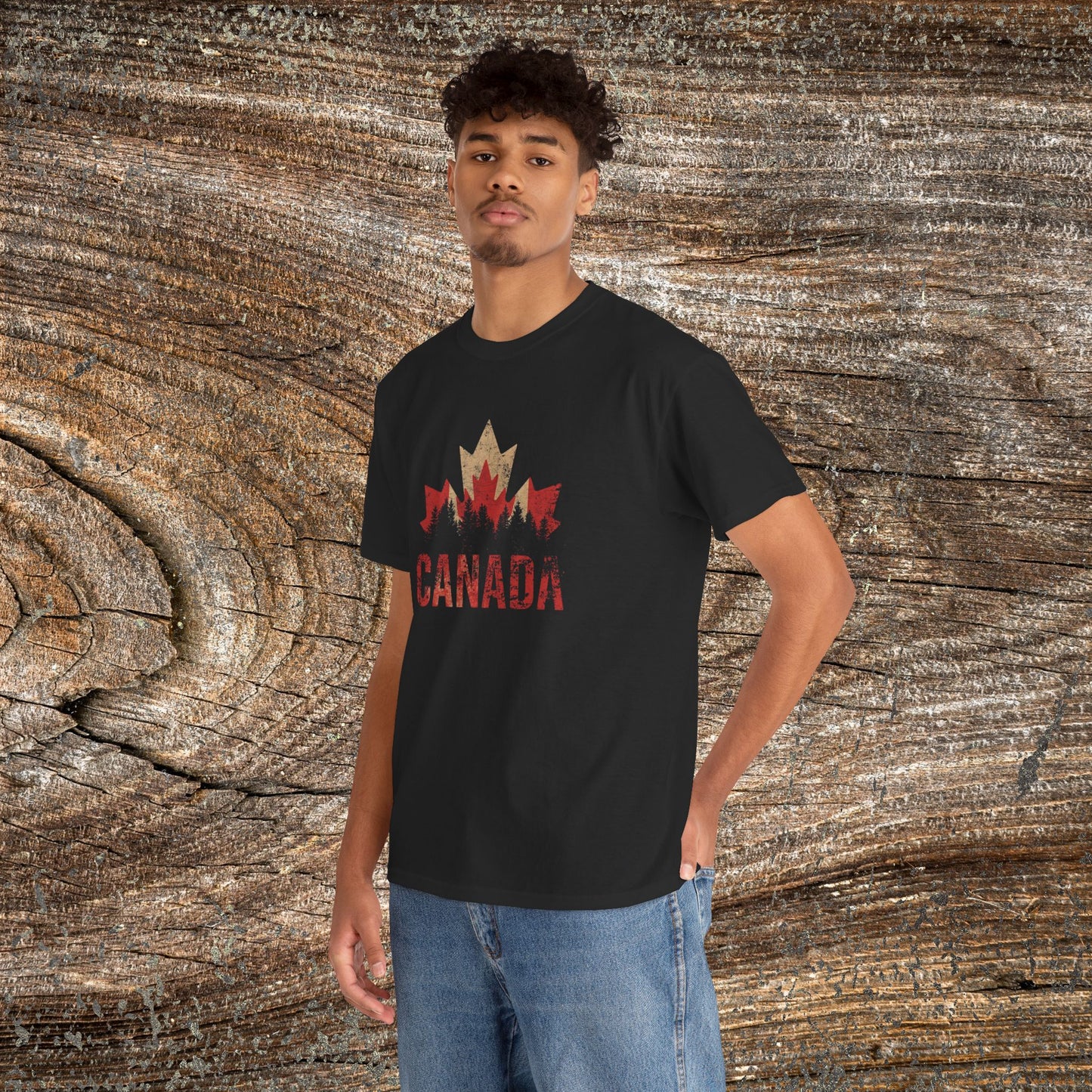 Rustic Canadian Maple Leaf T-Shirt — Grunge Canada Tee