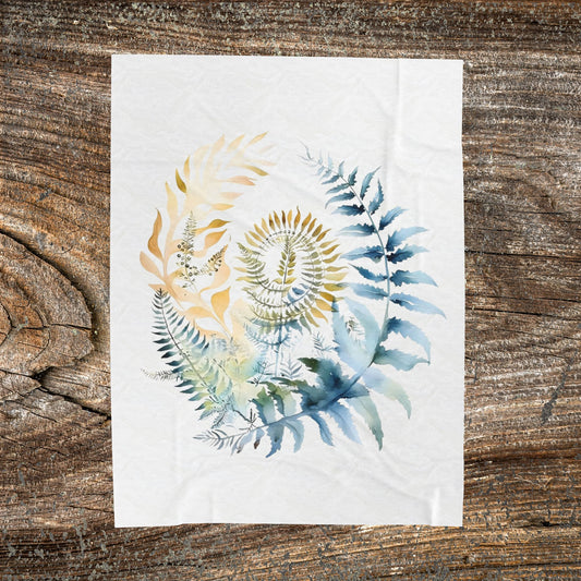 Botanical Abstract Blanket — Soft Floral Throw