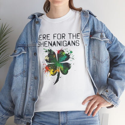 Grunge Clover 'Here For The Shenanigans' St. Patrick's Day Tee