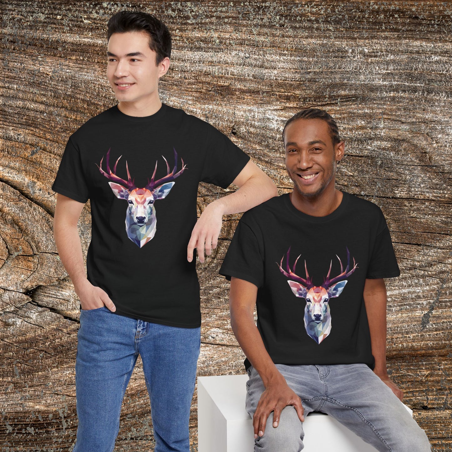 Geometric Abstract Deer T-Shirt — Modern Minimalist Deer Tee
