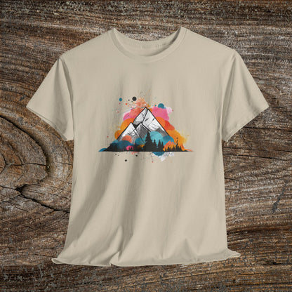 Vibrant Retro Mountain Abstract TShirt - Trendy Cute Mountain Landscape Shirt
