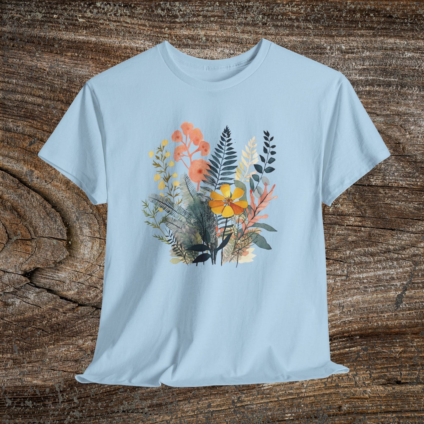 Vintage Watercolour  Floral TShirt — Botanical Graphic T-Shirt
