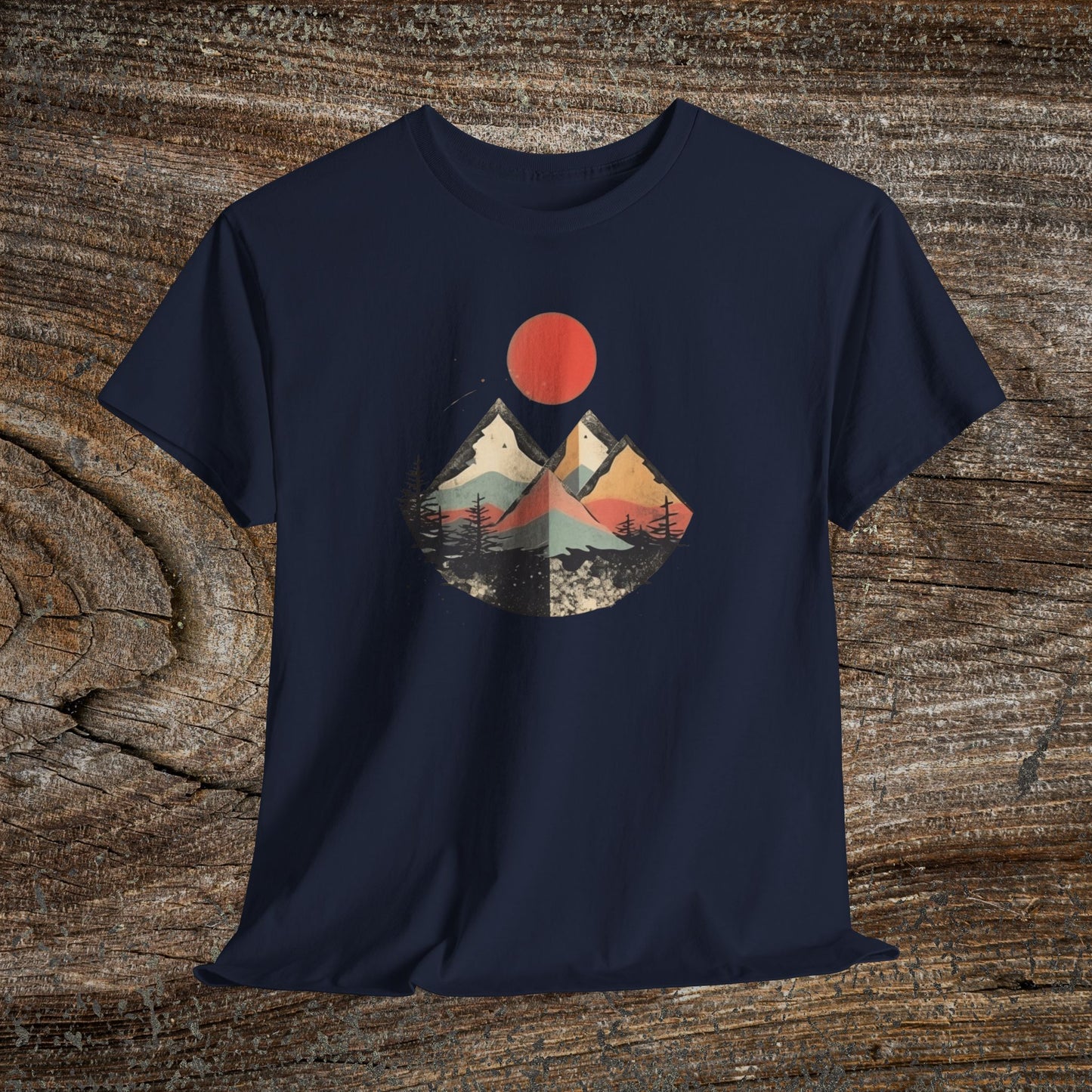Vintage Retro Mountain TShirt - Trendy Mountain Landscape Shirt