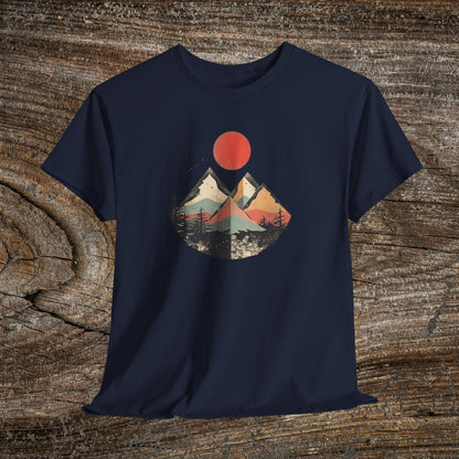 Vintage Retro Mountain TShirt - Trendy Mountain Landscape Shirt