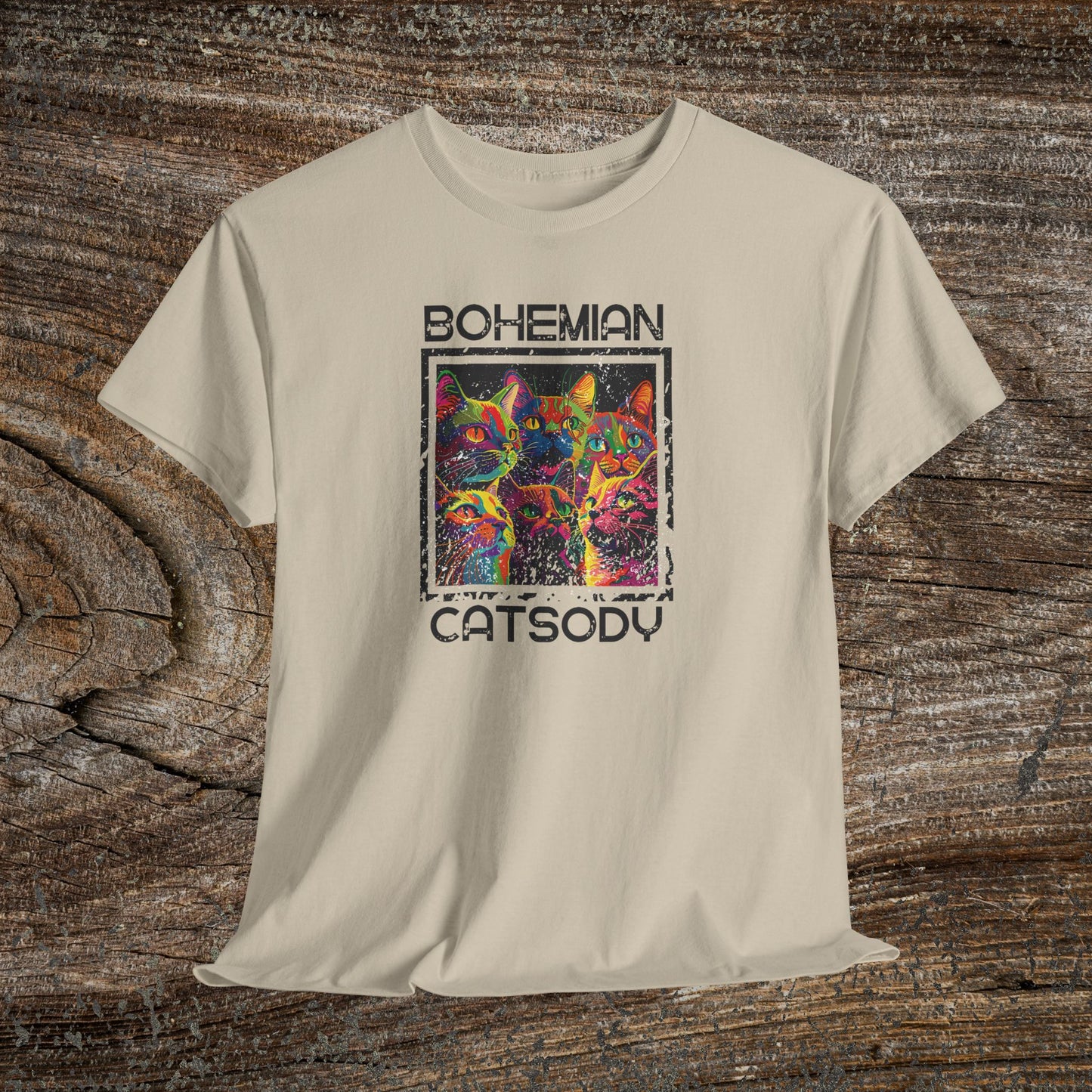 Retro Bohemian Catsody T-Shirt — Funny Vintage Cat Graphic Tee