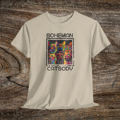 Retro Bohemian Catsody T-Shirt — Funny Vintage Cat Graphic Tee