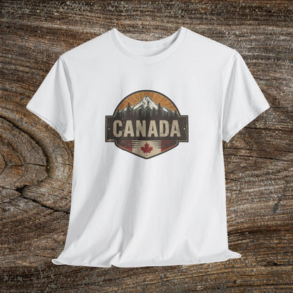 Rustic Canadian Landscape T-Shirt — Distressed Canada Tee