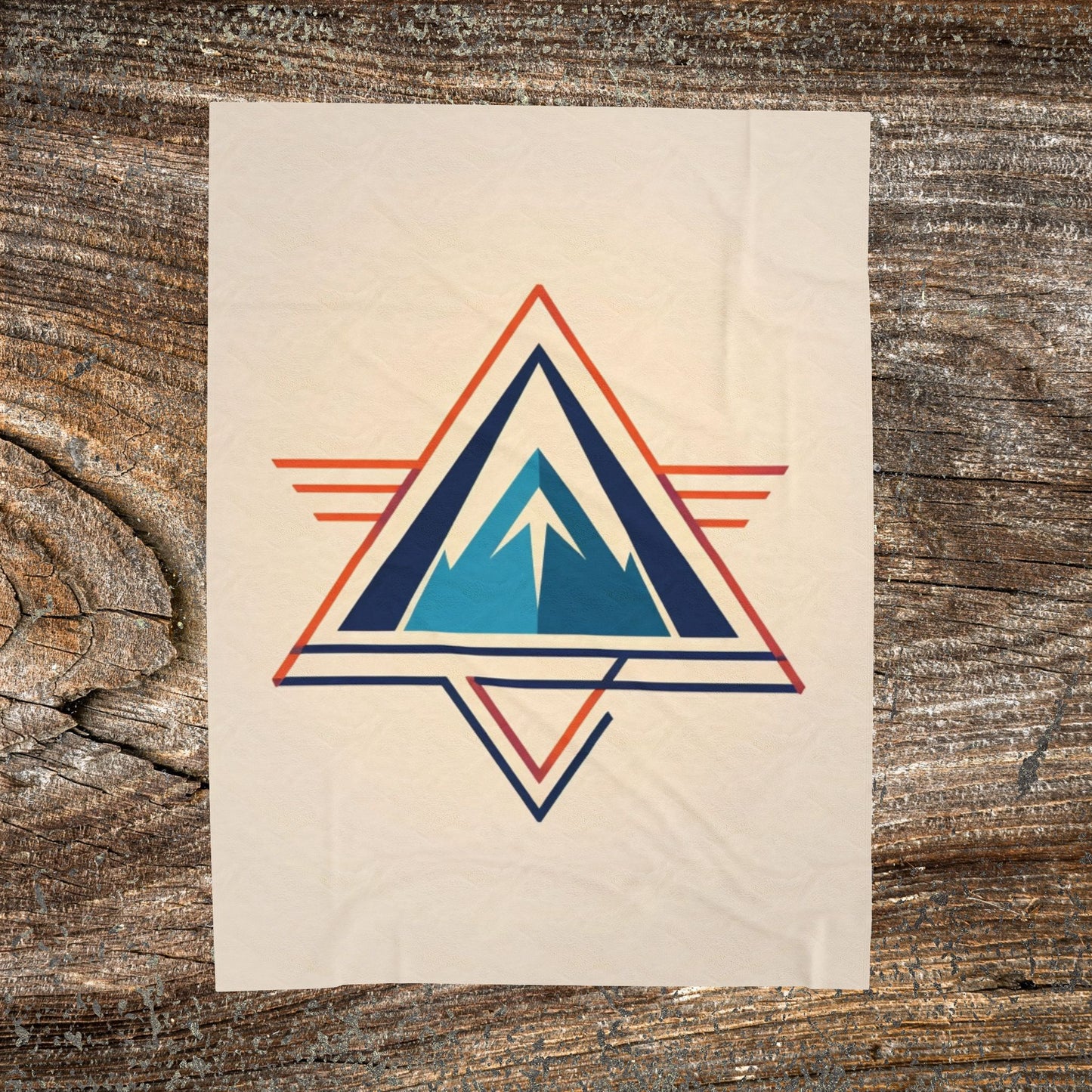 Retro Abstract Mountain Blanket — Cozy Scenic Throw