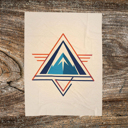 Retro Abstract Mountain Blanket — Cozy Scenic Throw