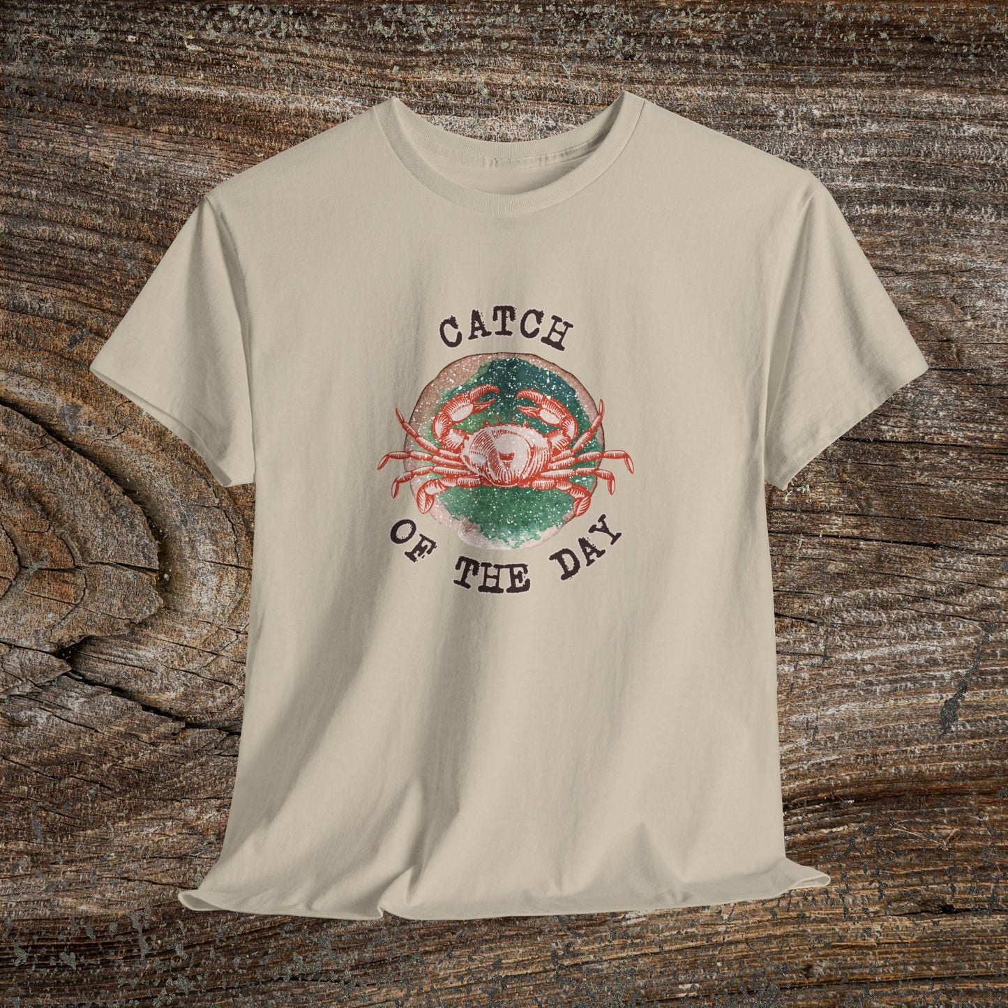 Grunge Retro Crab T-Shirt - 'Catch of the Day' - Grunge Fishing Shirt