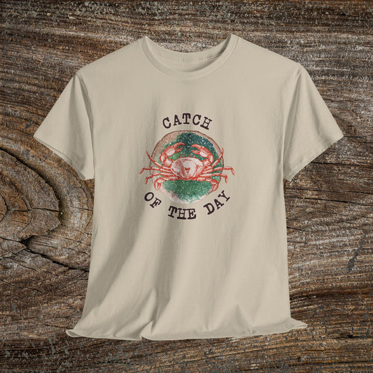 Grunge Retro Crab T-Shirt - 'Catch of the Day' - Grunge Fishing Shirt