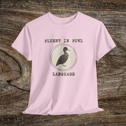 Retro Duck T-Shirt — "Fluent in Fowl Language"