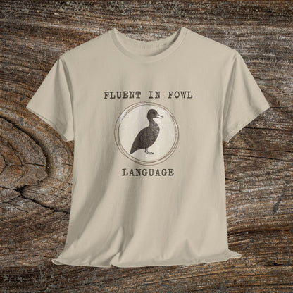 Retro Duck T-Shirt — "Fluent in Fowl Language"