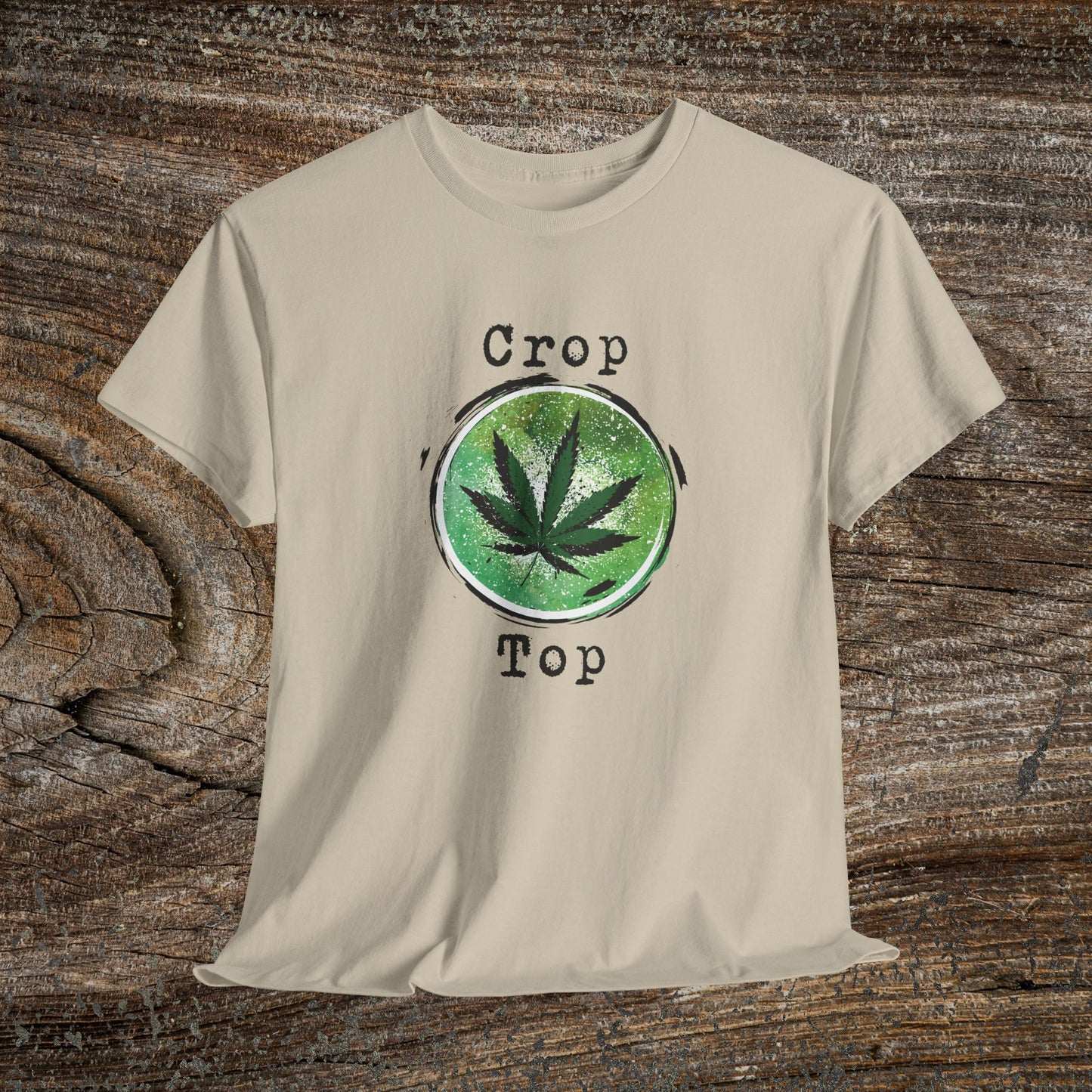 Grunge Weed Leaf 420 TShirt - "Crop Top" - Retro Weed Marijuana Stoner Gift