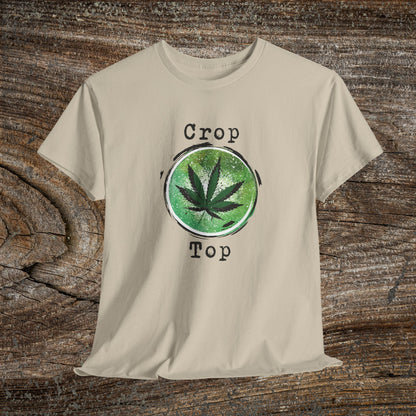 Grunge Weed Leaf 420 TShirt - "Crop Top" - Retro Weed Marijuana Stoner Gift