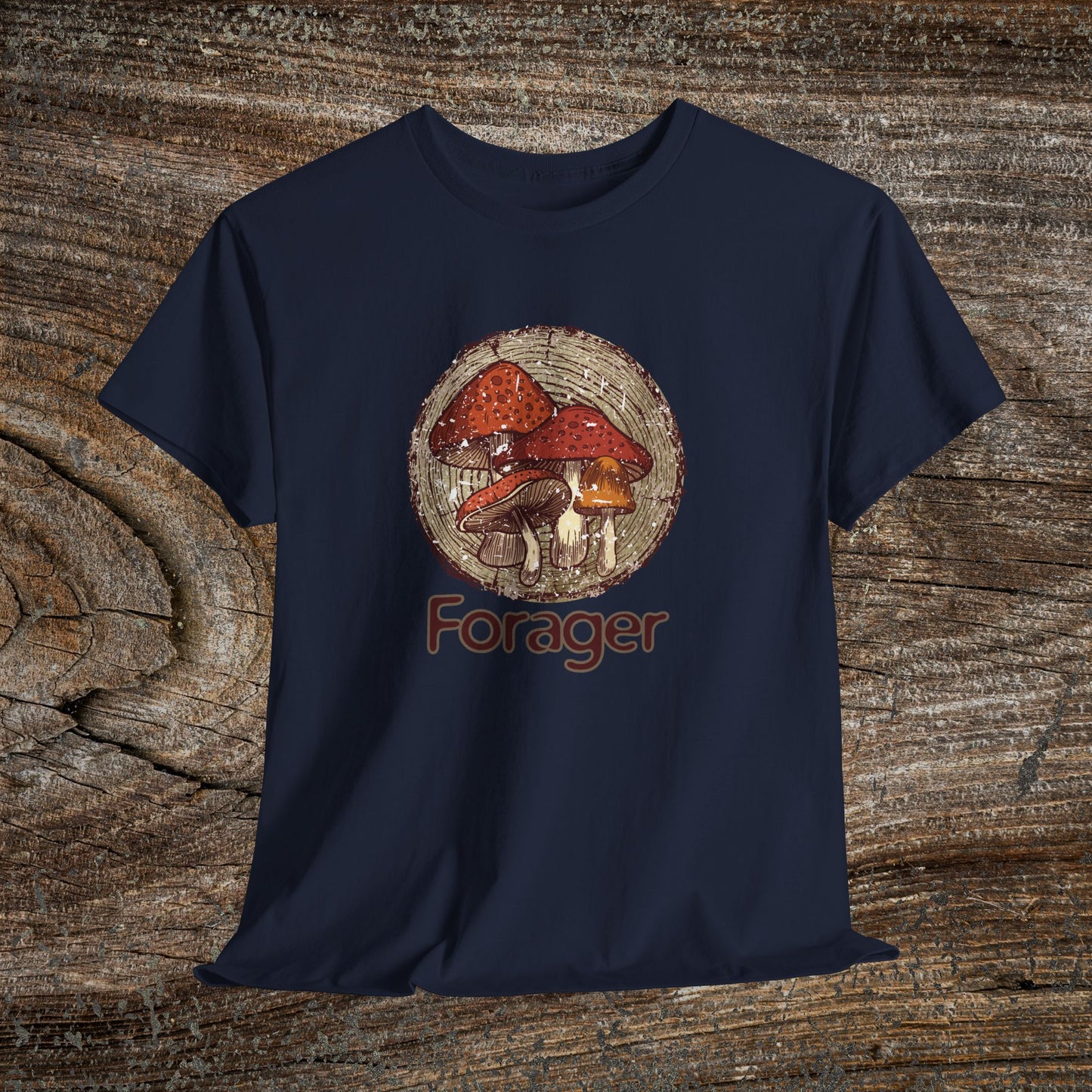 Foraging Mushroom Tee — Retro Grunge Forager Gift