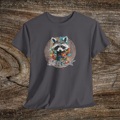 Vintage 'Street Cat' Raccoon T-Shirt — Funny Retro Wildlife Tee