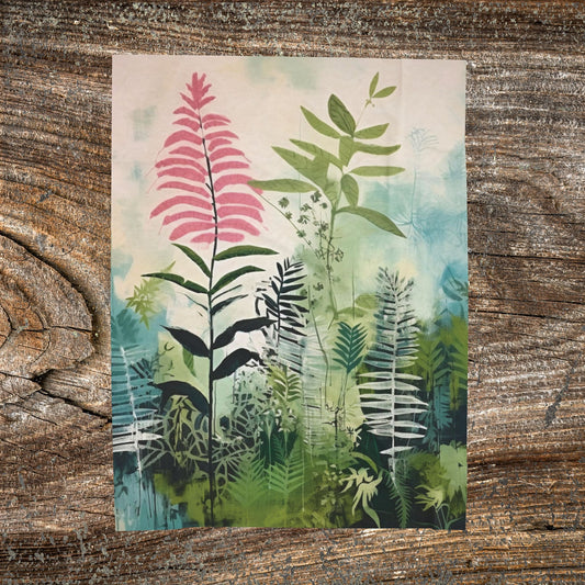 Botanical Abstract Blanket — Soft Floral Throw