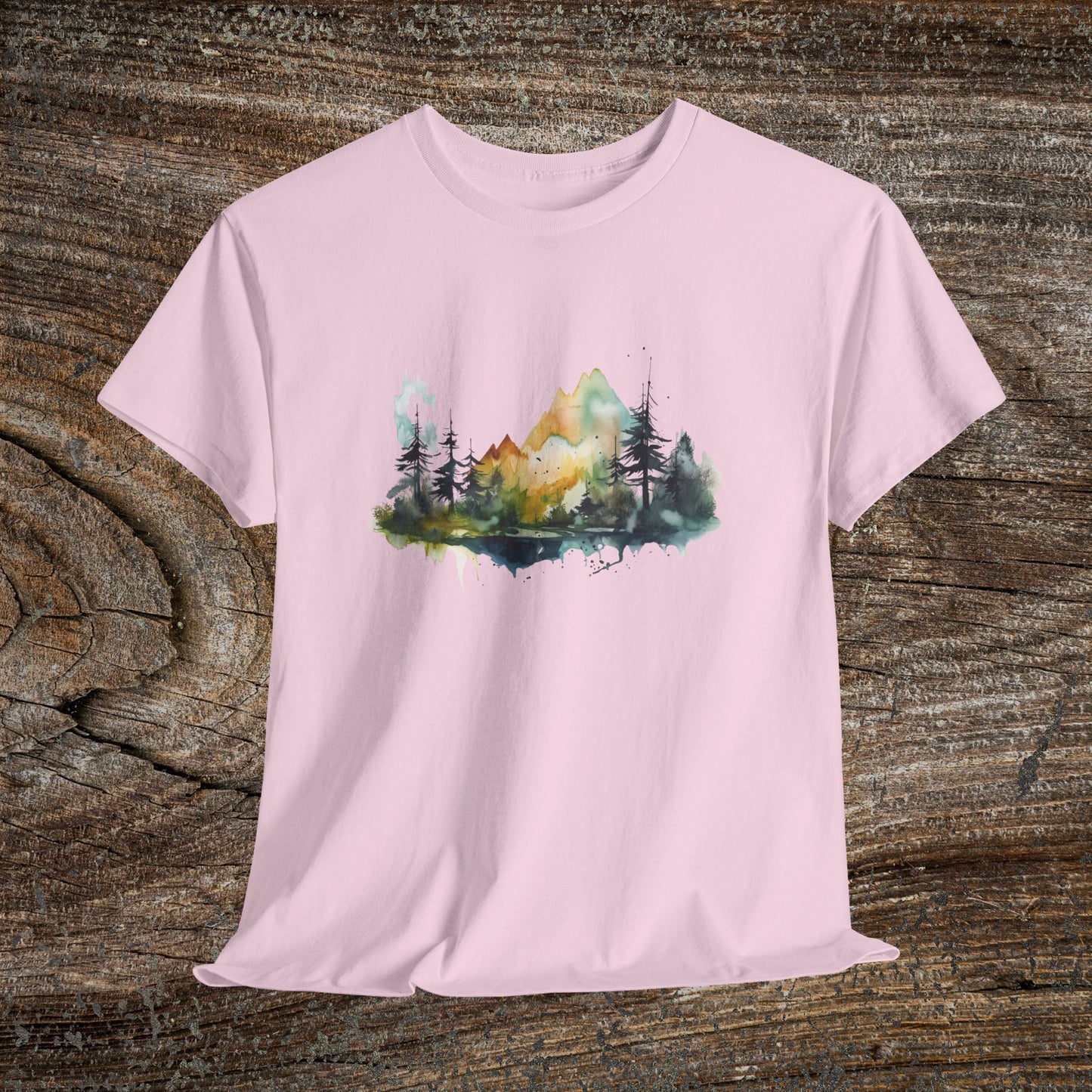Watercolour Mountain Landscape TShirt - Nature Lover Gift
