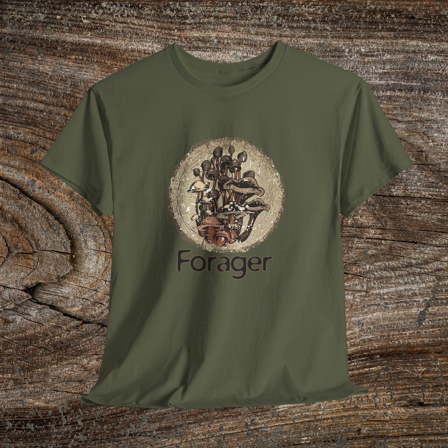 Foraging Mushroom Tee — Retro Grunge Forager Gift