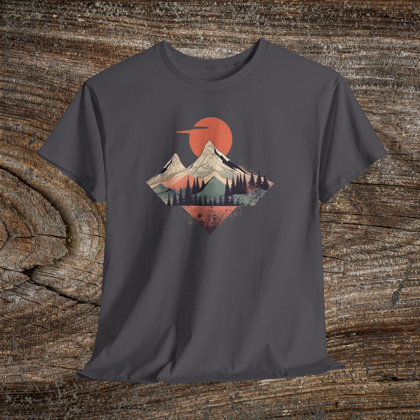 Vintage Retro Mountain TShirt - Trendy Mountain Landscape Shirt
