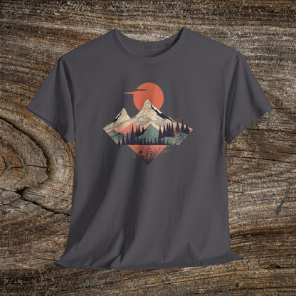 Vintage Retro Mountain TShirt - Trendy Mountain Landscape Shirt