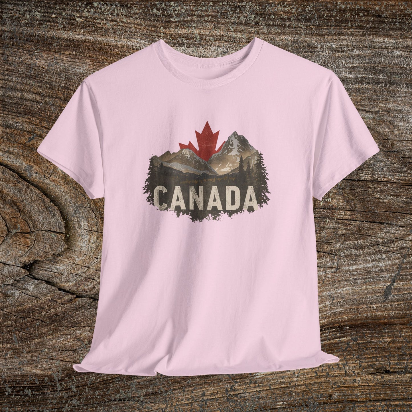 Rustic Canadian Landscape T-Shirt — Distressed Canada Tee