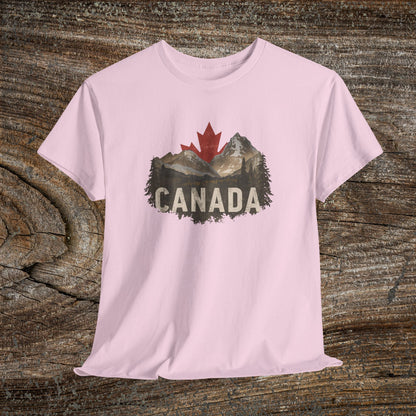 Rustic Canadian Landscape T-Shirt — Distressed Canada Tee