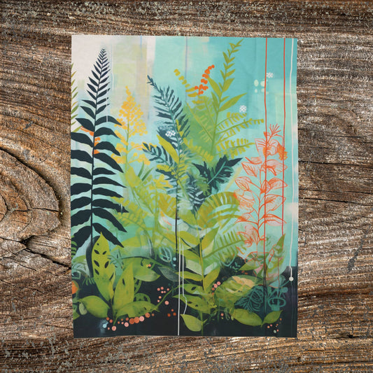 Botanical Abstract Blanket — Soft Floral Throw