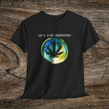 Grunge Weed Leaf 420 TShirt - "It's 4:20 Somewhere" - Retro Marijuana Stoner Gift