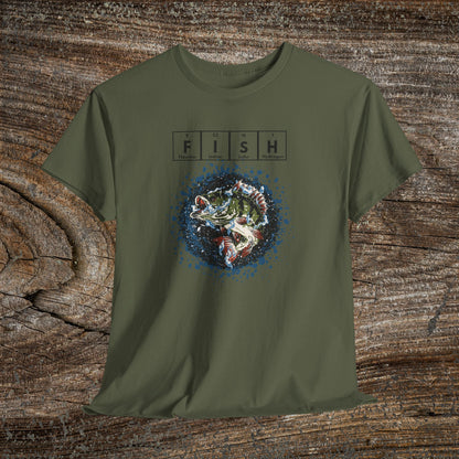 Grunge Bass Fish T-Shirt — Fishing Gift Tee