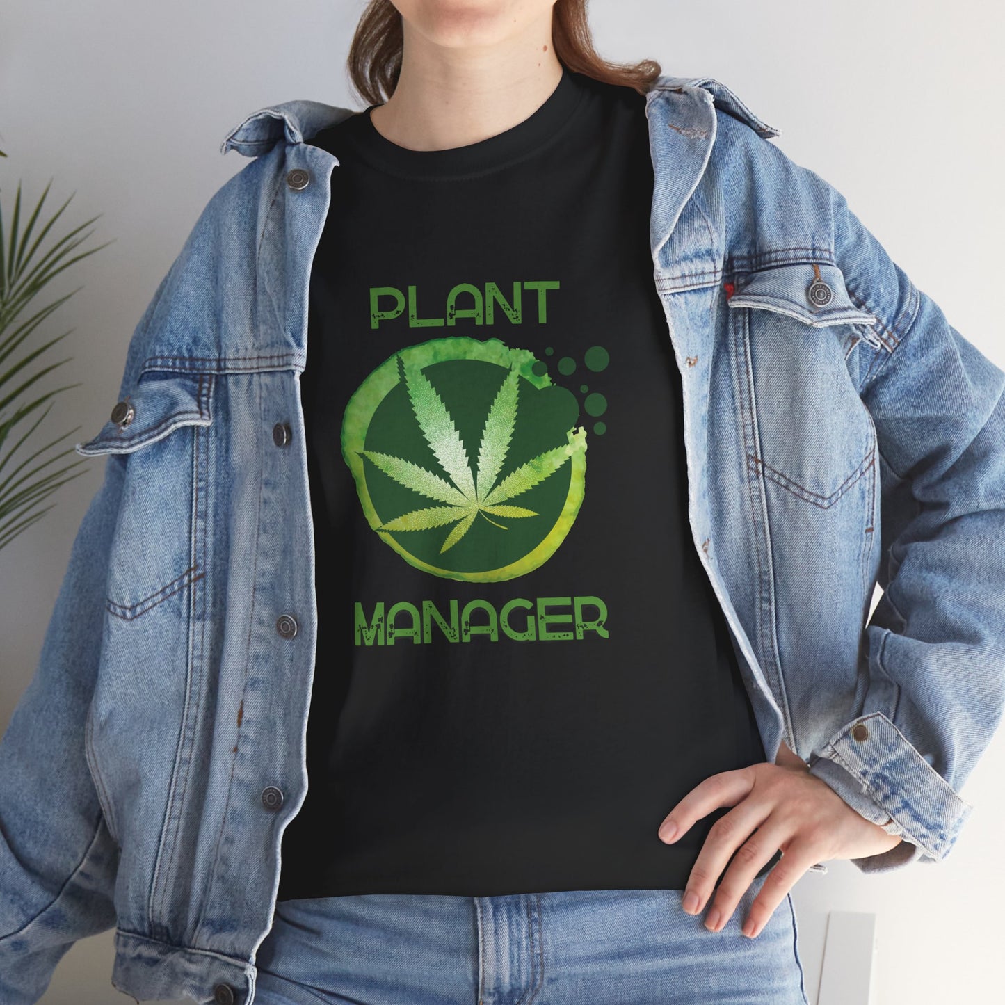 Grunge Weed 420 TShirt - "Plant Manager" - Retro Marijuana Stoner Gift