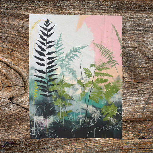 Botanical Abstract Blanket — Soft Floral Throw