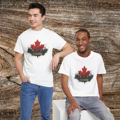 Rustic Canadian Maple Leaf T-Shirt — Grunge Canada Landscape Tee