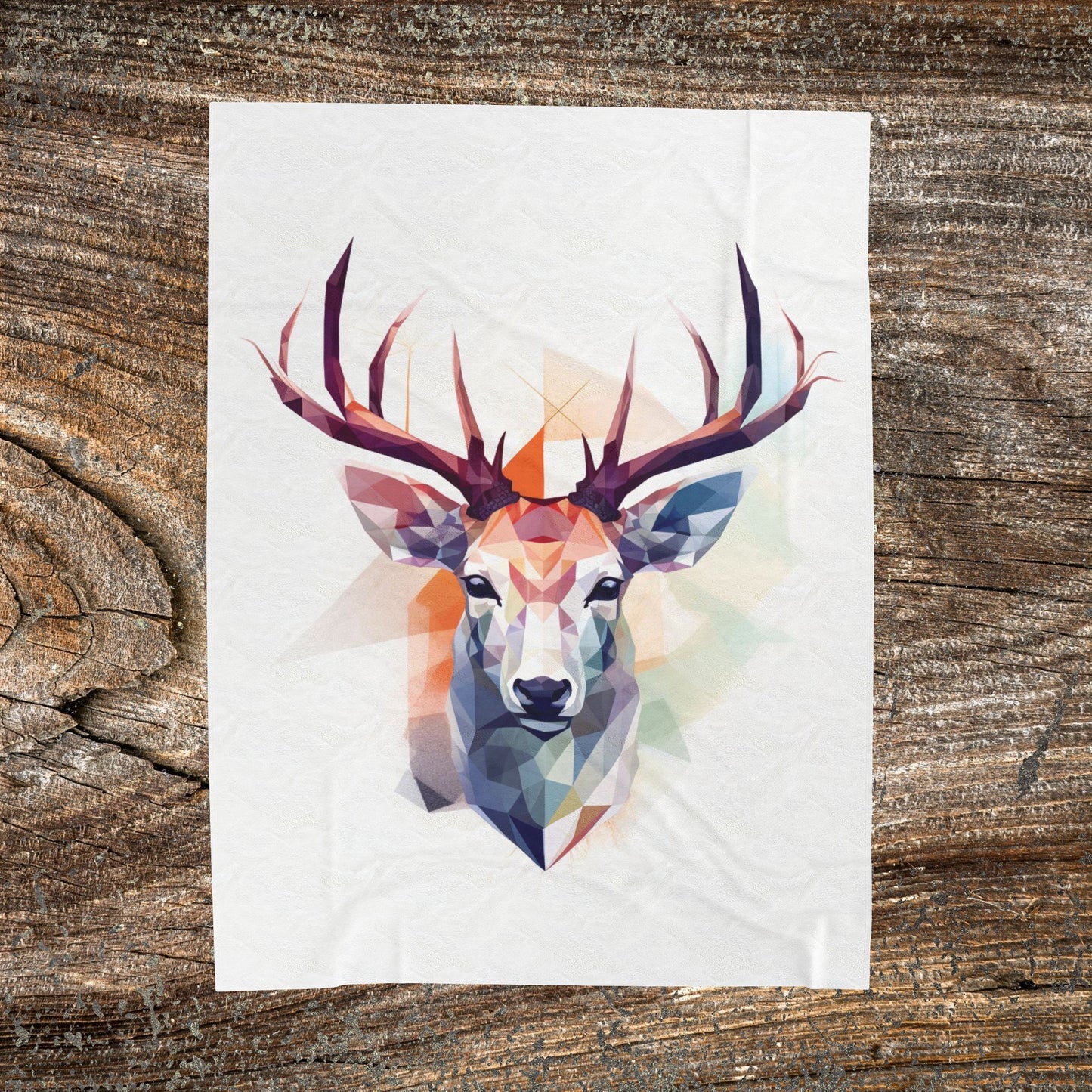 Watercolour Deer Geometric Blanket — Abstract Throw