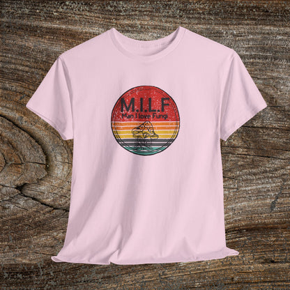 Funny Retro Grunge Mushroom T-Shirt — "M.I.L.F. Man I Love Fungi"