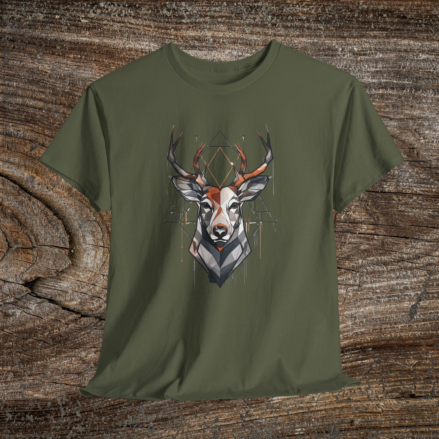Geometric Abstract Deer T-Shirt — Modern Minimalist Deer Tee