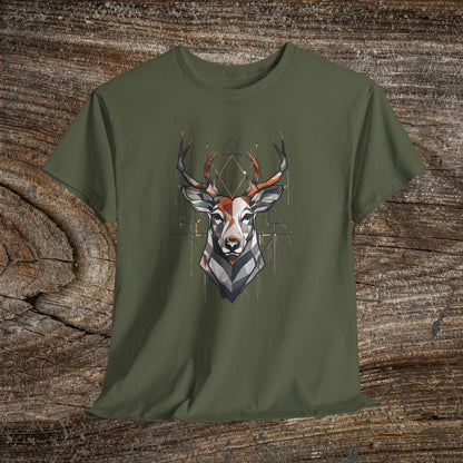 Geometric Abstract Deer T-Shirt — Modern Minimalist Deer Tee