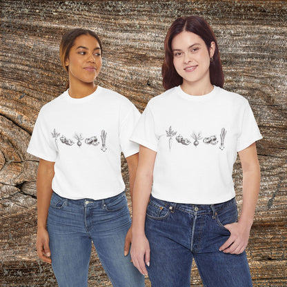 Rustic Vegetable T-Shirt — Farmhouse Produce Tee for Gardeners & Veg Lovers