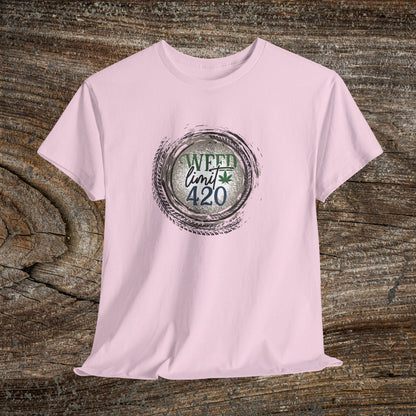 Grunge Weed 420 TShirt - "Weed Limit 420" - Retro Marijuana Stoner Gift