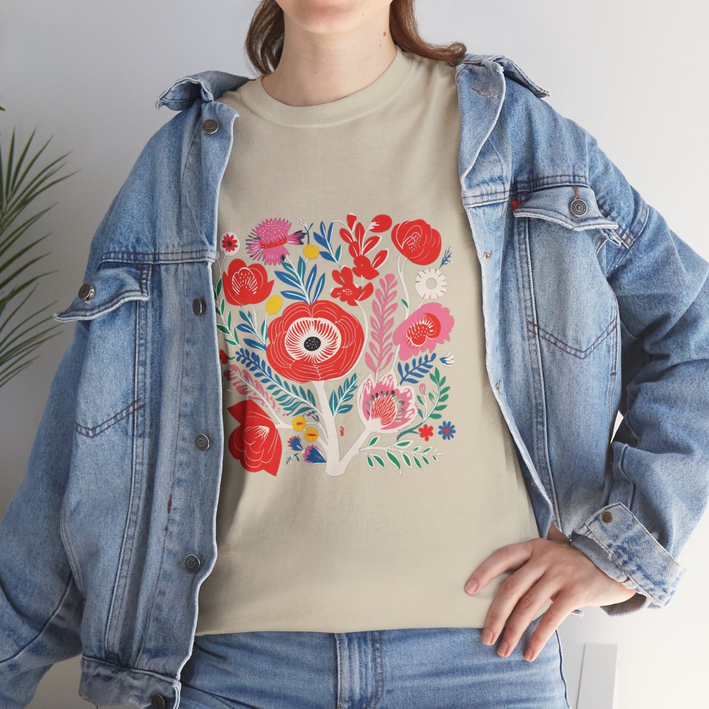 Retro Vibrant Botanical Flower T-Shirt — Nature Lover Gift