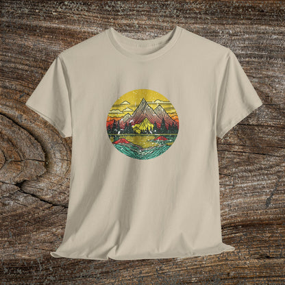 Retro Vintage Mountain Landscape TShirt - Nature Lover Gift