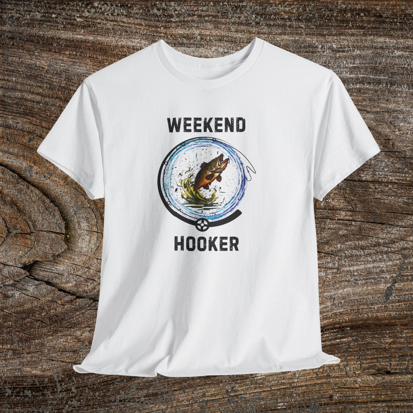 Retro 'Weekend Hooker' Fishing T-Shirt — Funny Grunge Angler Gift