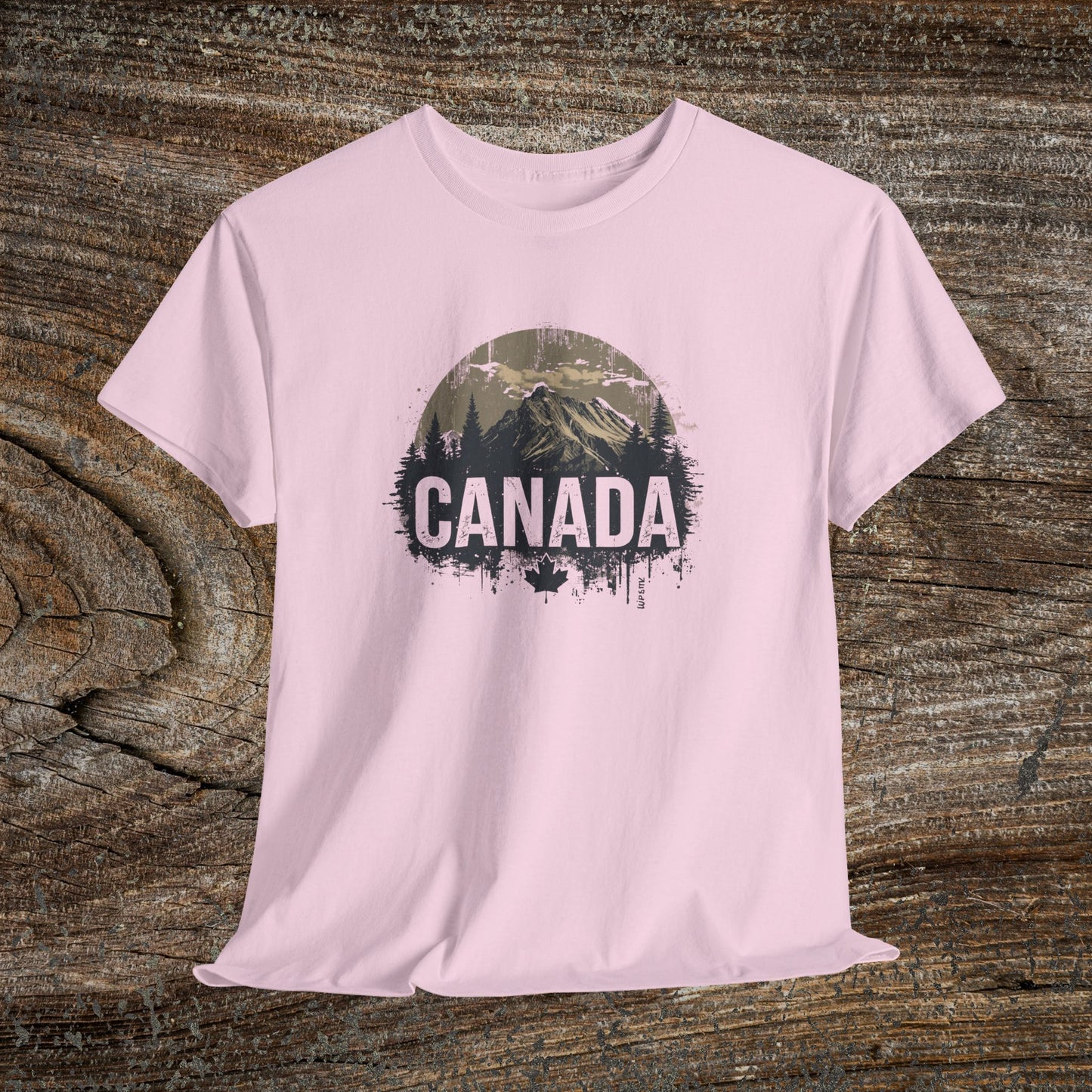 Rustic Canadian Landscape T-Shirt — Distressed Canada Tee