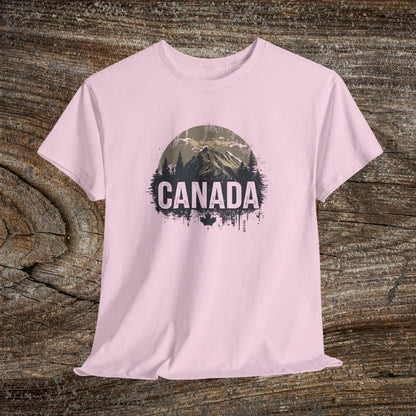 Rustic Canadian Landscape T-Shirt — Distressed Canada Tee
