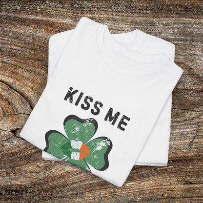 Kiss Me I Identify As Irish Shamrock Tee | St. Patrick's Day Clover Shirt